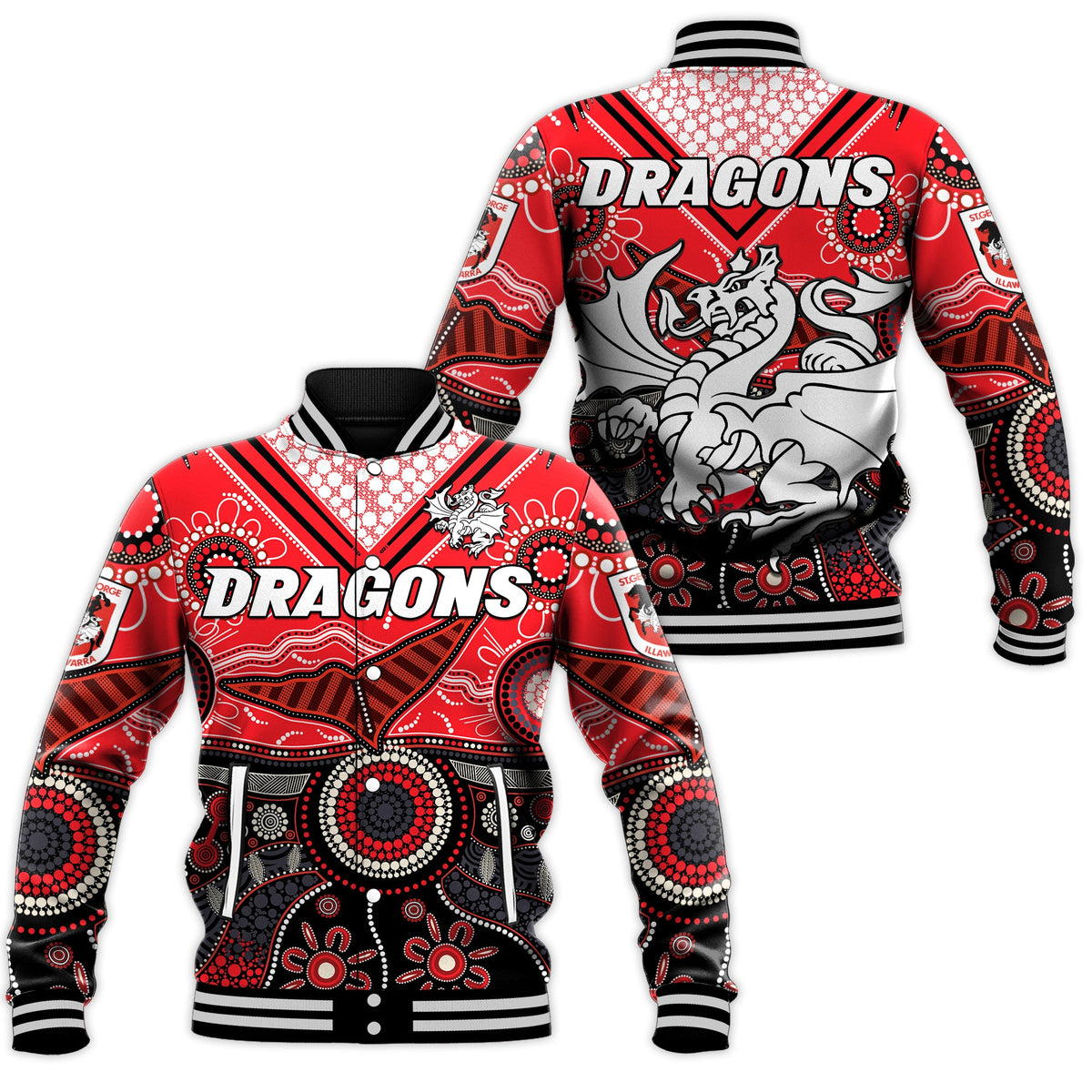 dragons-rugby-baseball-jacket-indigenous-pattern-artsy-version