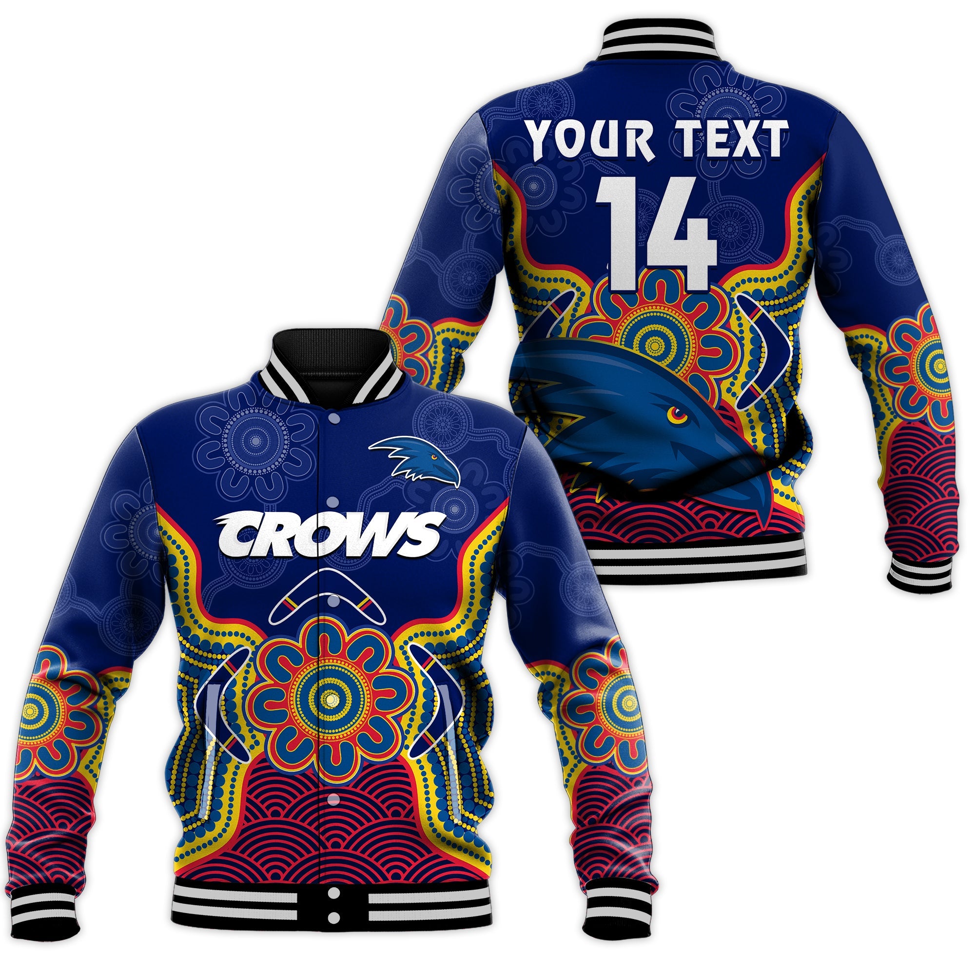 custom-text-and-number-adelaide-football-baseball-jacket-crows-aboriginal-art