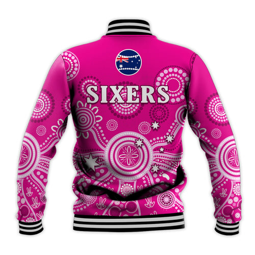 sydney-sixers-baseball-jacket-cricket-indigenous-australian-art-ver02