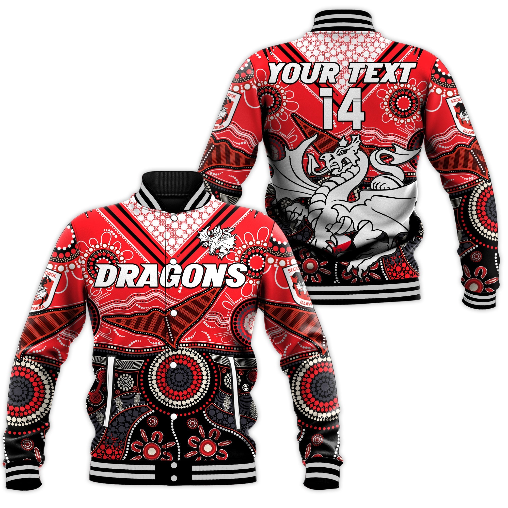 custom-text-and-number-dragons-rugby-baseball-jacket-indigenous-pattern-artsy-version