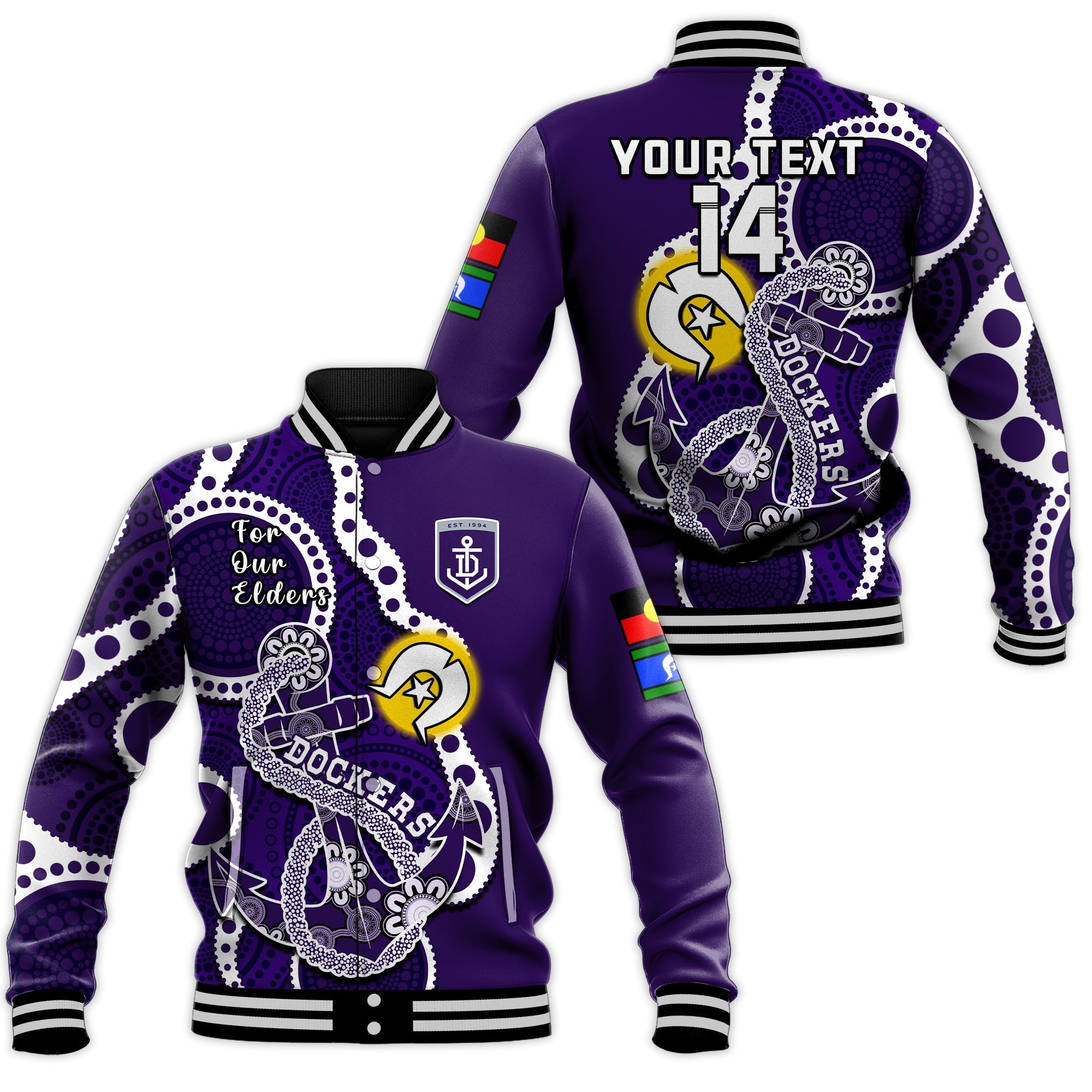 custom-text-and-number-fremantle-football-naidoc-2023-baseball-jacket-dockers-for-our-elders-indigenous-art