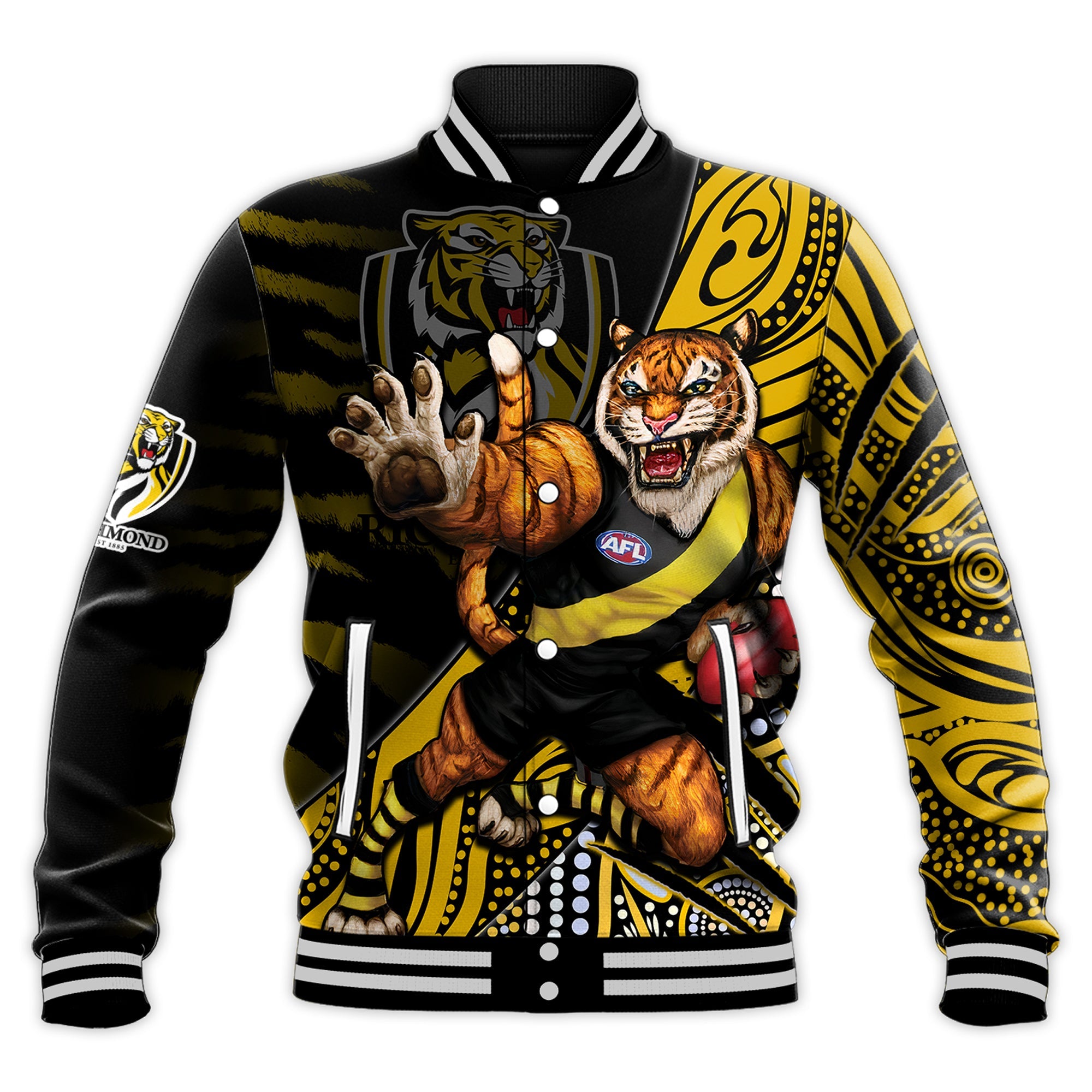 custom-text-and-number-richmond-football-baseball-jacket-aboriginal-go-the-tigers-mascot