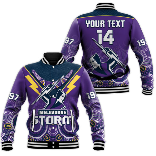 custom-text-and-number-melbourne-storm-rugby-baseball-jacket-indigenous-boomerang-gradient-style