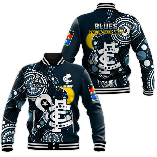 carlton-football-naidoc-2023-baseball-jacket-blues-for-our-elders-indigenous-art