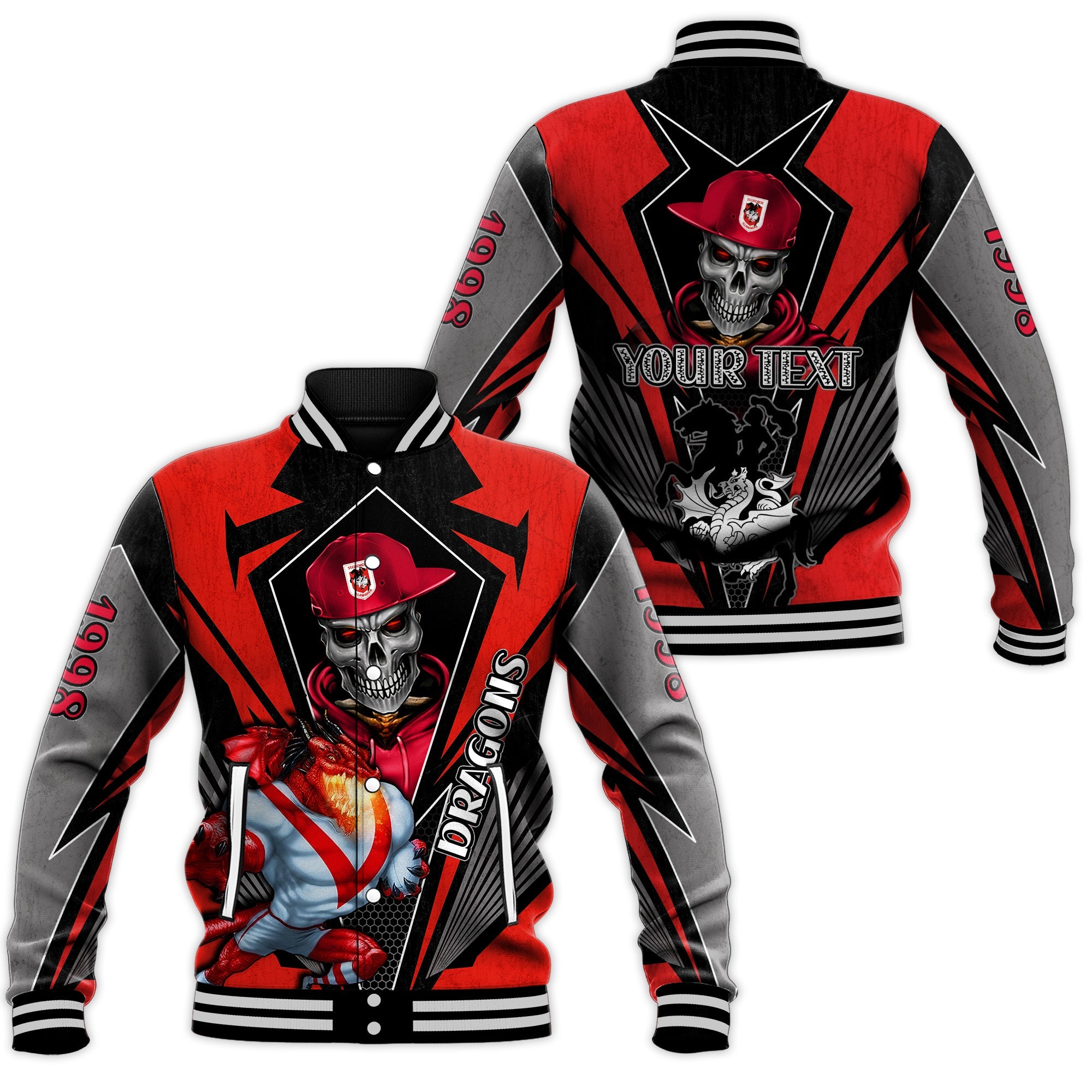 custom-personalised-dragons-rugby-baseball-jacket-mascot-st-george-illawarra-since-1998-cool-skull