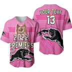 custom-text-and-number-panthers-proud-baseball-jersey-back-to-back-premiers-2022-version-pink