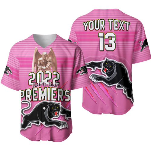 custom-text-and-number-panthers-proud-baseball-jersey-back-to-back-premiers-2022-version-pink