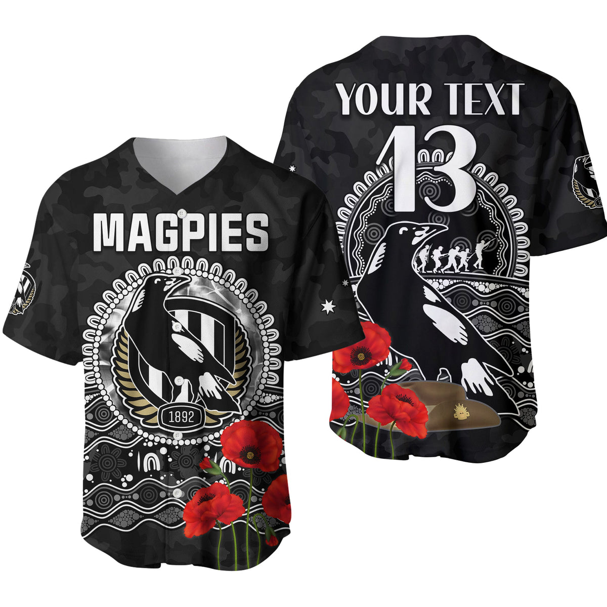 custom-text-and-number-magpies-football-anzac-day-baseball-jersey-speical-poppy-mix-aboriginal