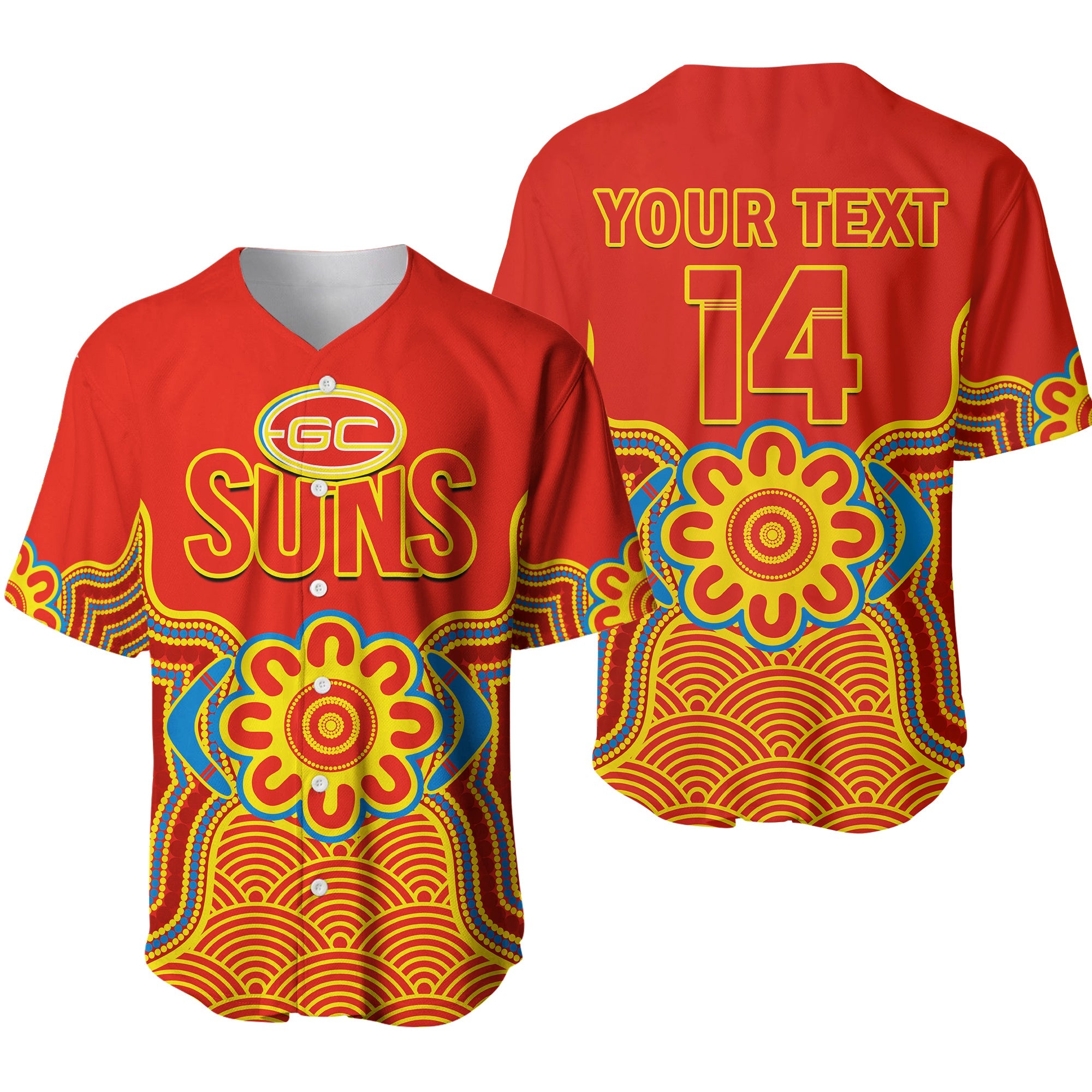 custom-text-and-number-gold-coast-football-baseball-jersey-suns-indigenous-pattern
