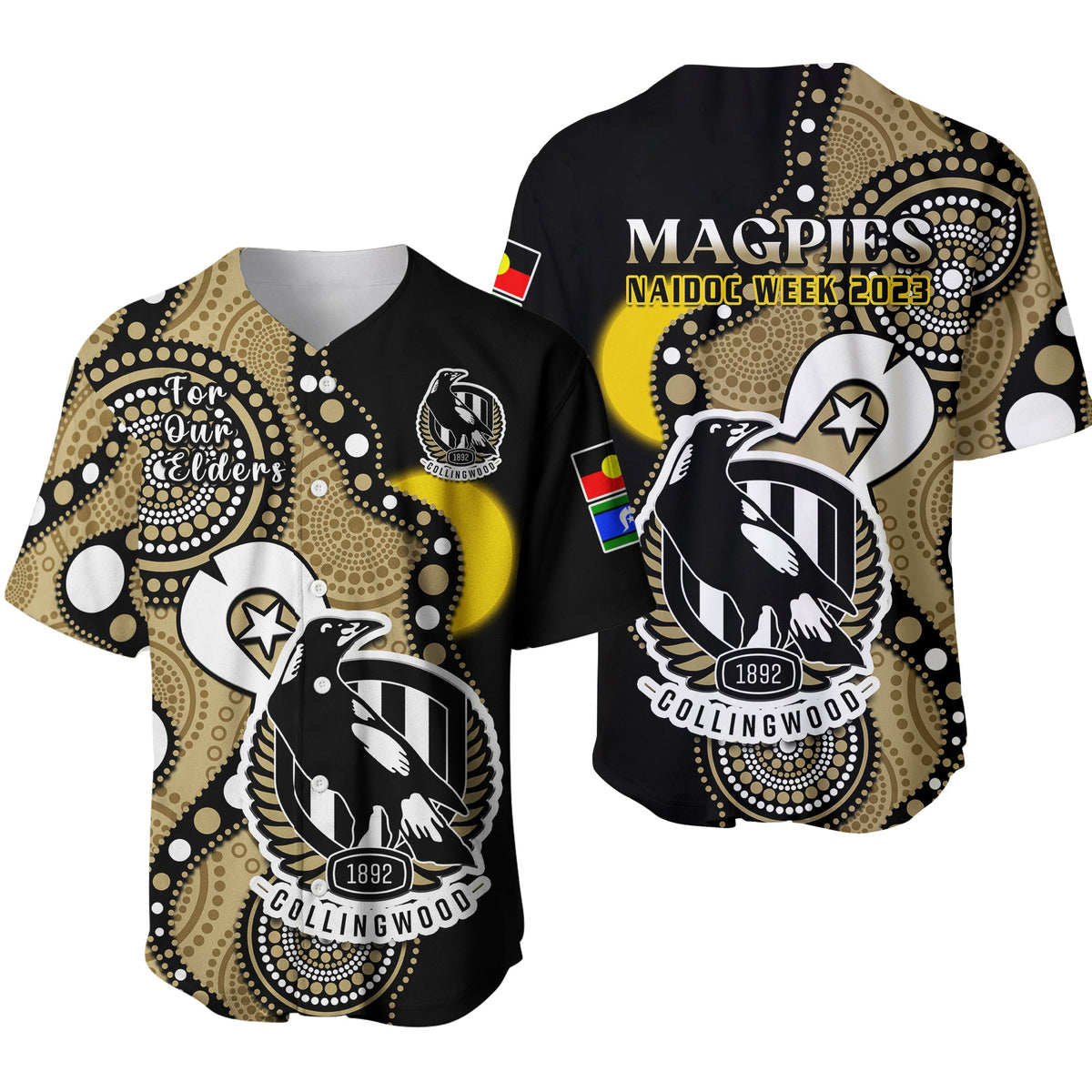 collingwood-football-naidoc-2023-baseball-jersey-magpies-for-our-elders-indigenous-art-ver01