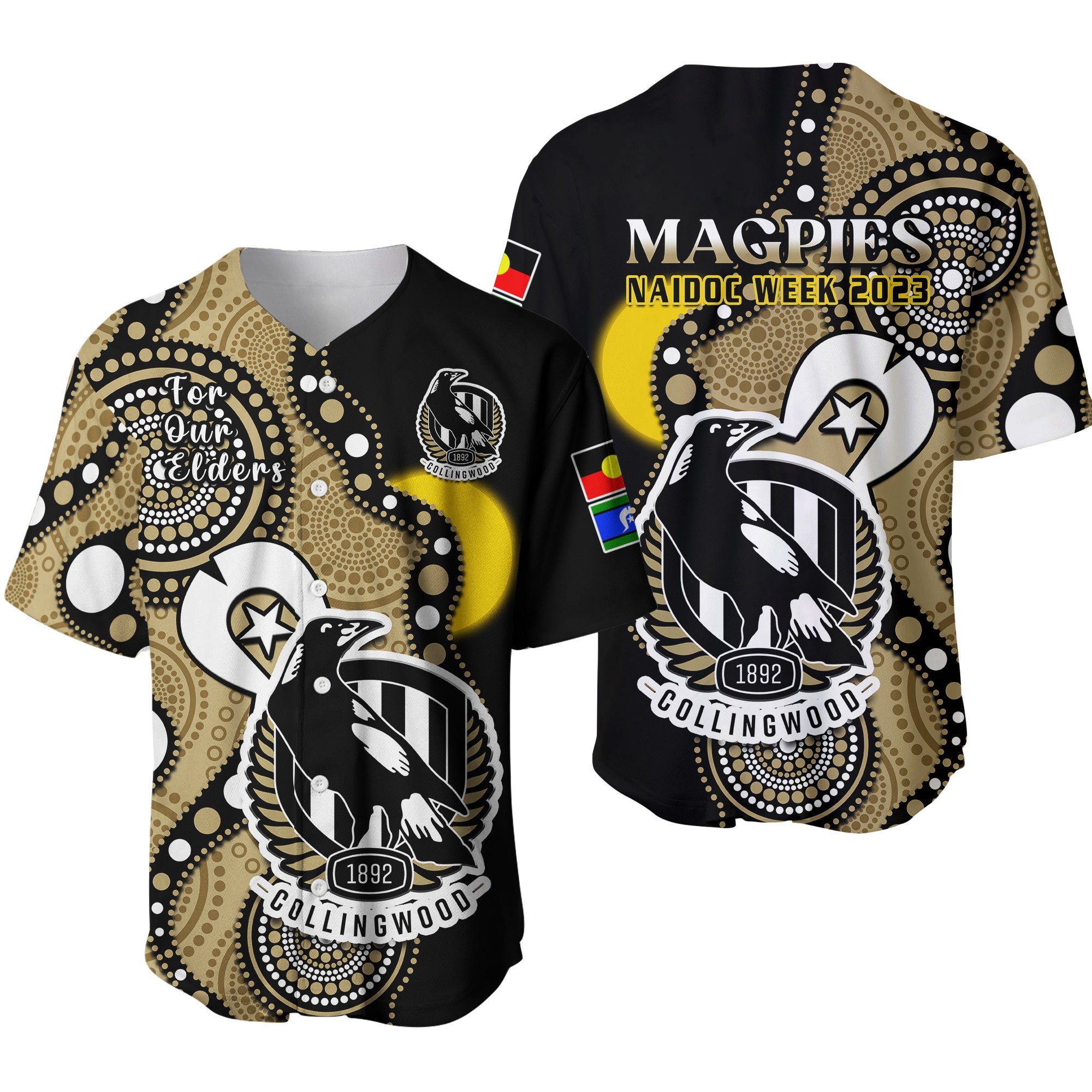 collingwood-football-naidoc-2023-baseball-jersey-magpies-for-our-elders-indigenous-art-ver01