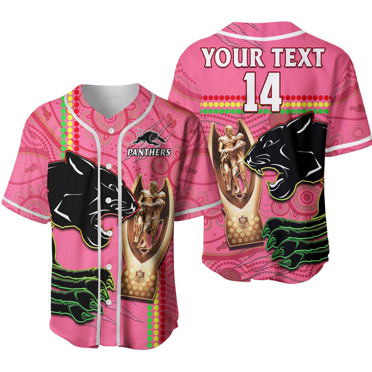 custom-text-and-number-panthers-rugby-baseball-jersey-the-riff-2022-premiers-aboriginal-pink-ver02