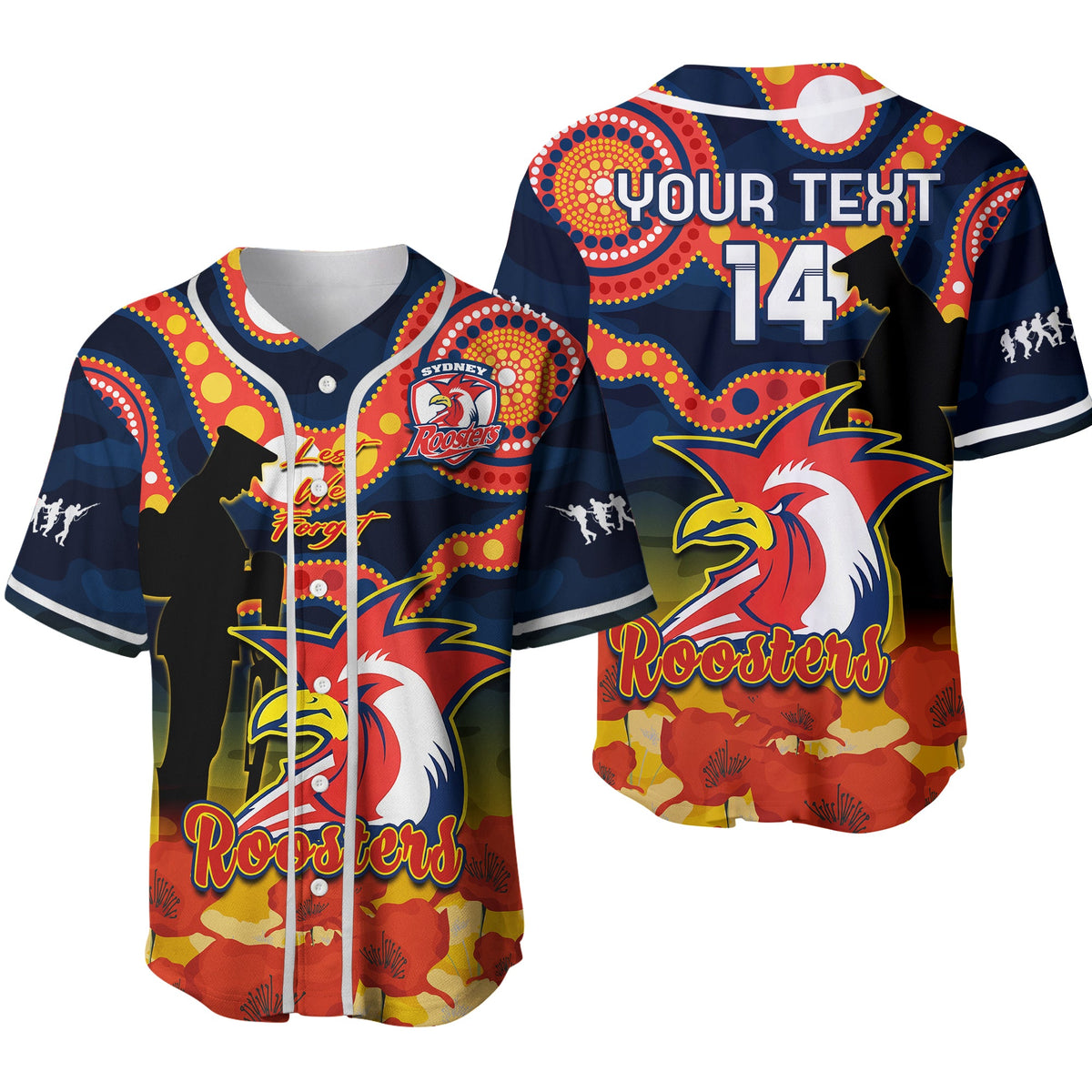 custom-text-and-number-roosters-rugby-anzac-2023-baseball-jersey-dots-poppy-mix-camouflage-lest-we-forget-ver02