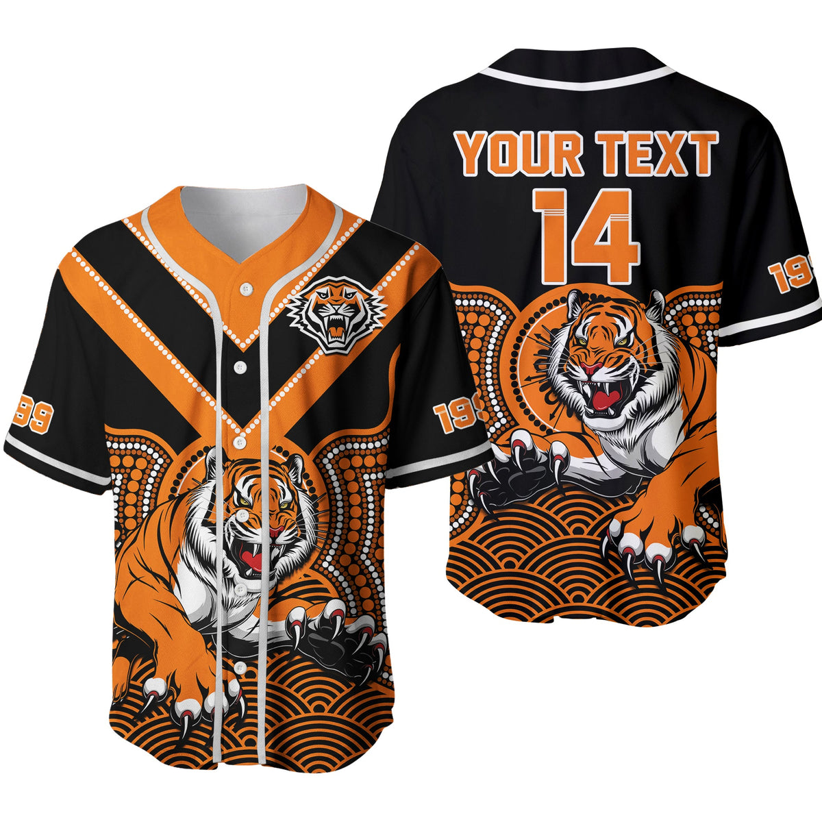 custom-text-and-number-wests-tigers-rugby-baseball-jersey-indigenous-black-artsy-ver02