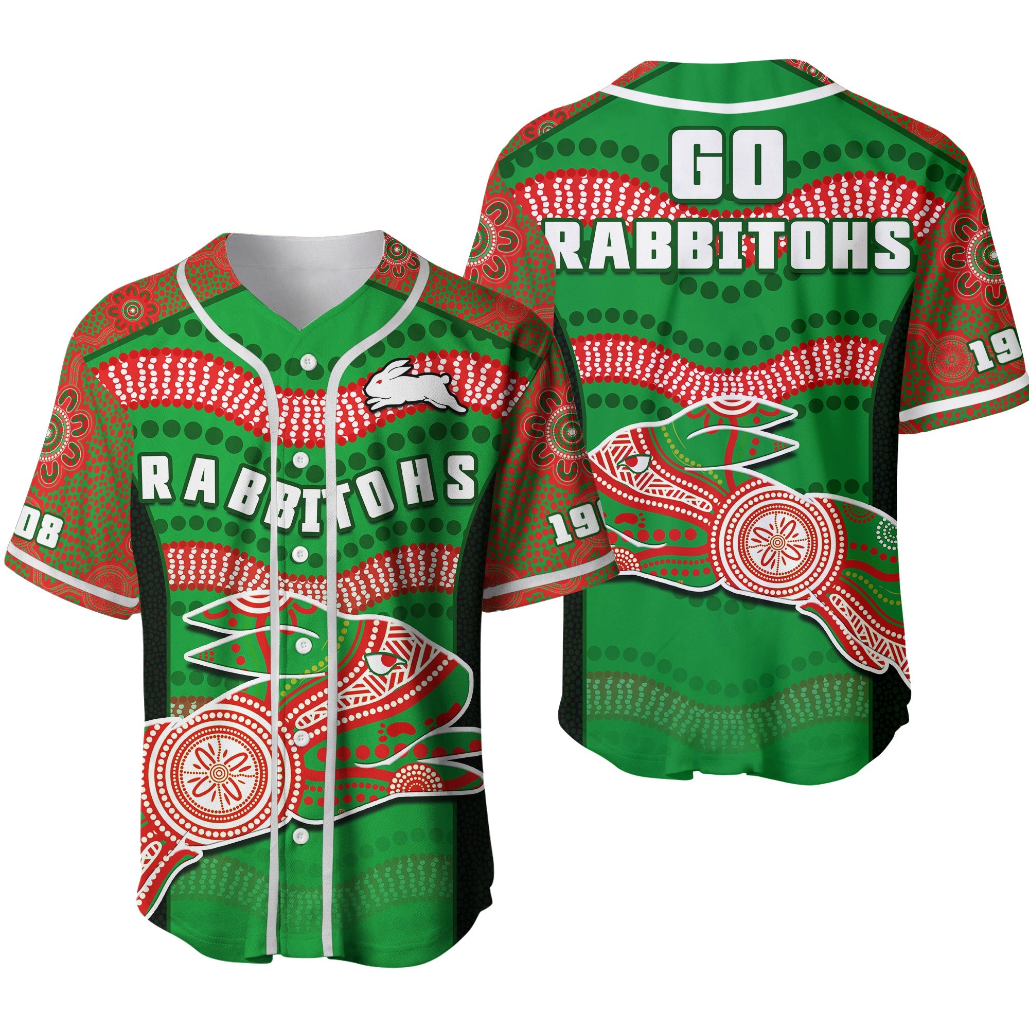 rabbitohs-rugby-baseball-jersey-souths-1908-aboriginal-dot-painting-go-bunnies-ver02