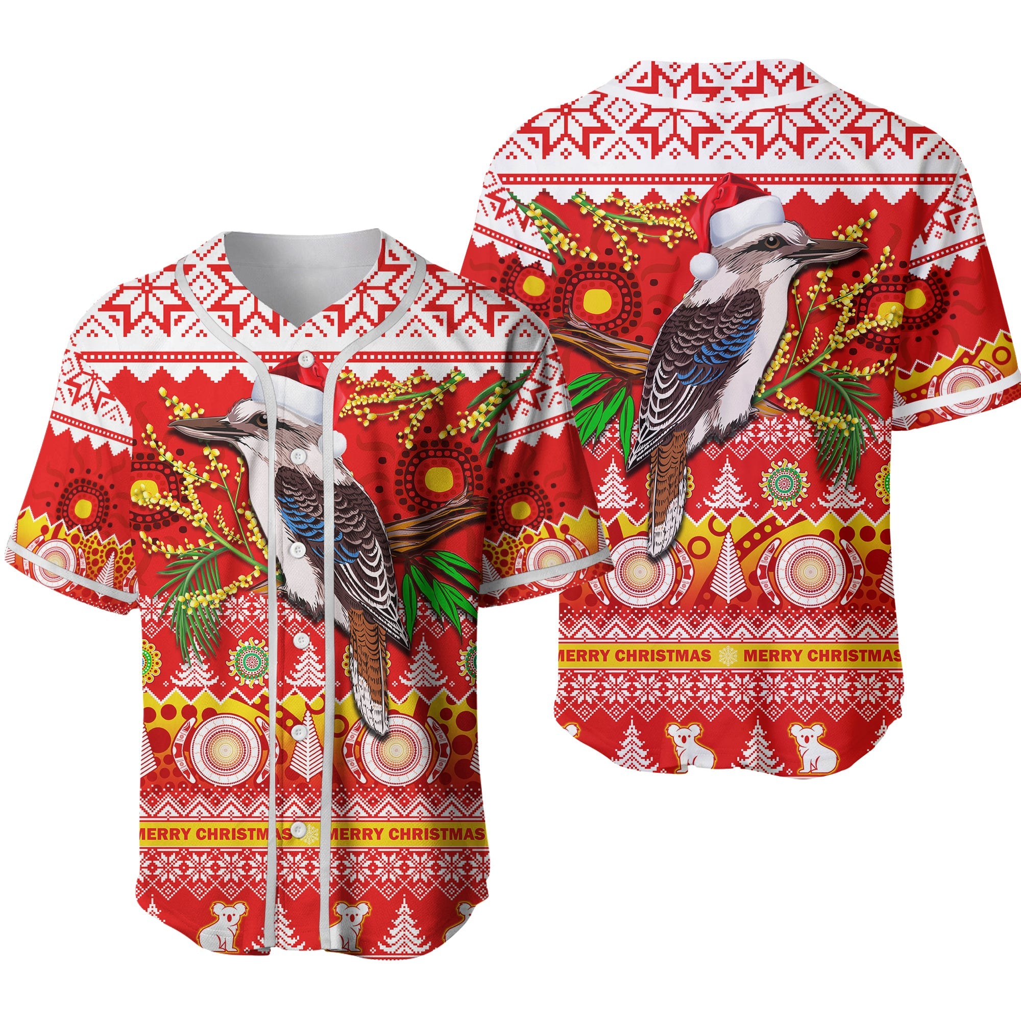 australia-baseball-jersey-kookaburra-mix-golden-wattle-aboriginal-art-merry-christmas-ver02