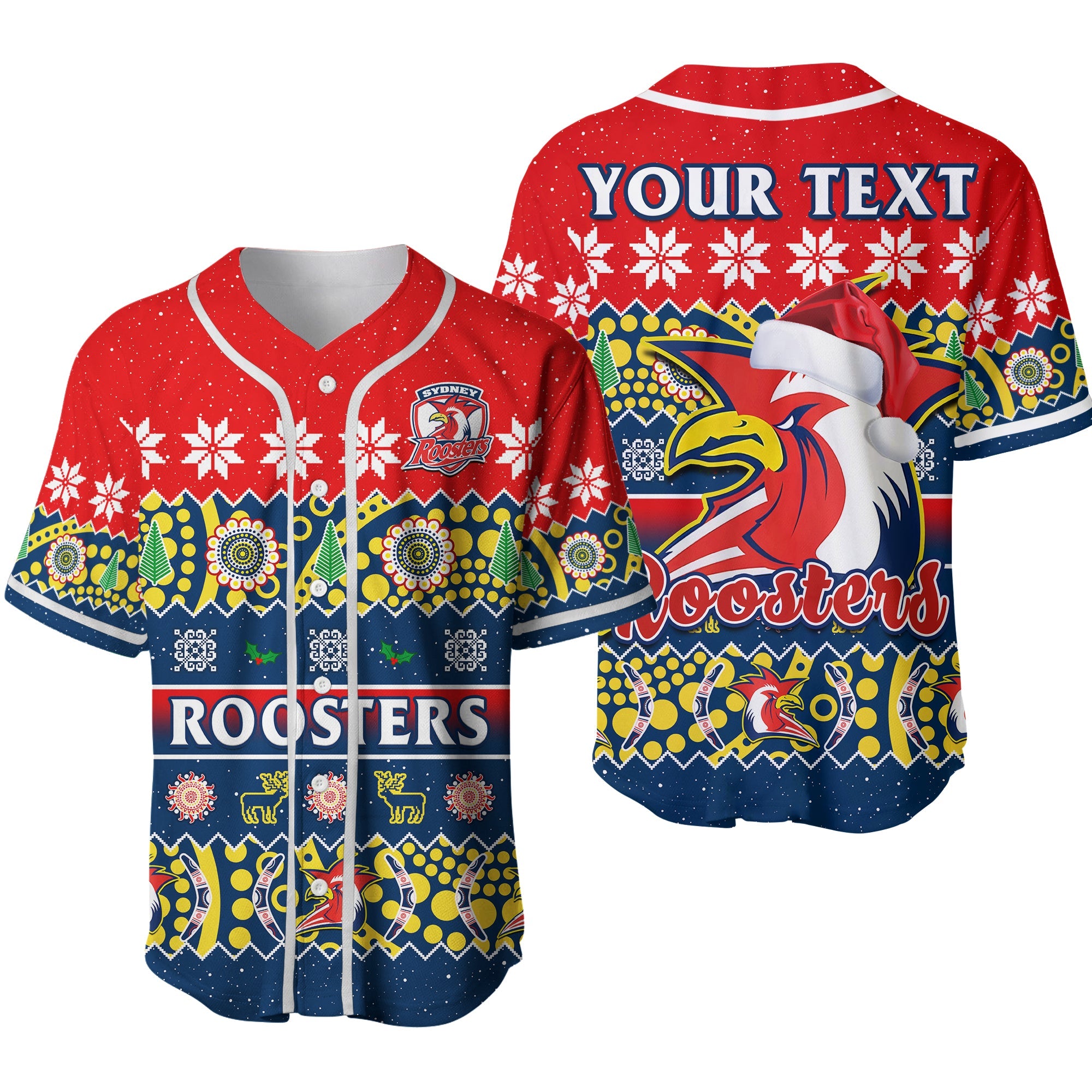 custom-personalised-sydney-roosters-christmas-baseball-jersey-easts-aboriginal-art-merry-xmas-ver02