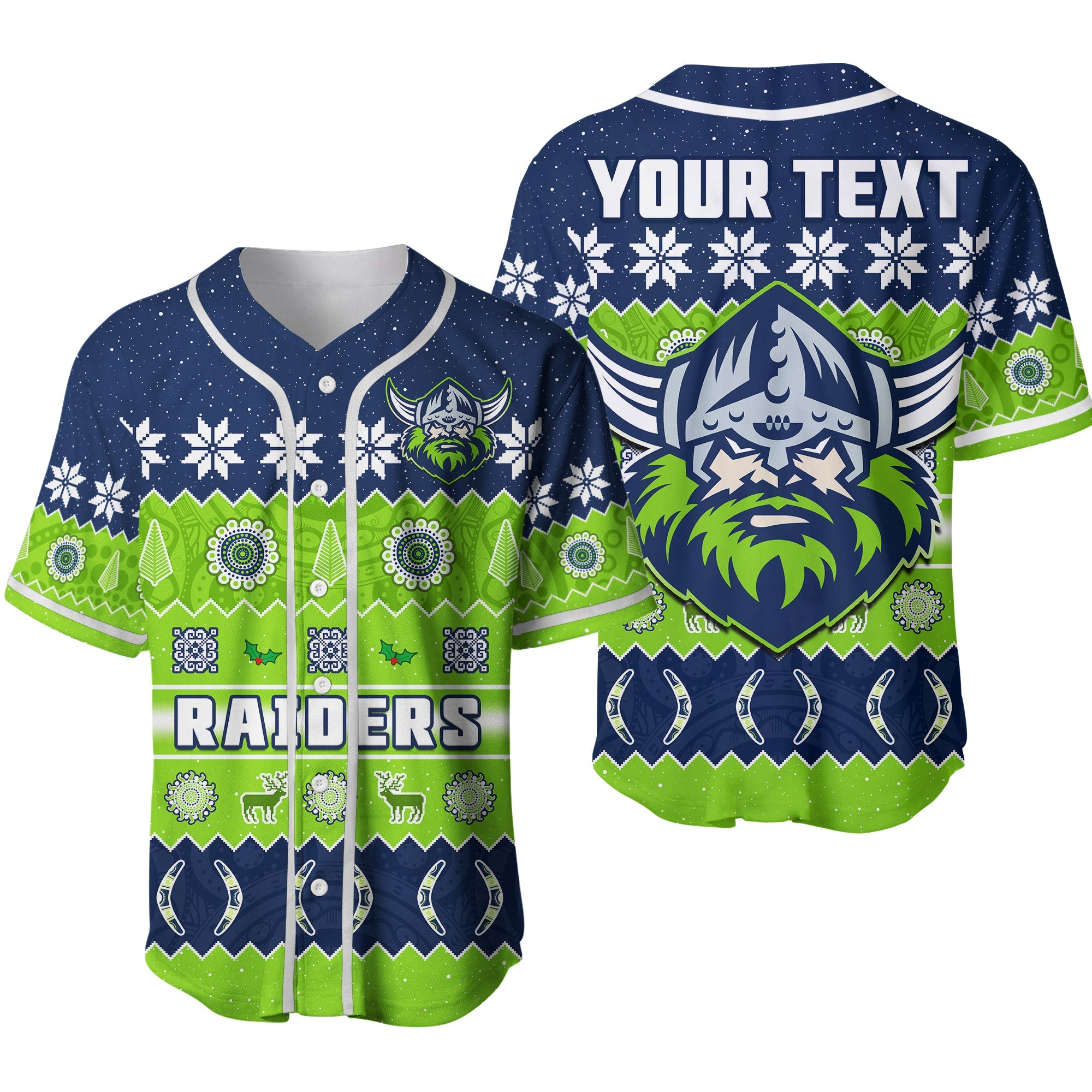 custom-personalised-raiders-christmas-baseball-jersey-the-green-machine-aboriginal-art-merry-xmas-ver02