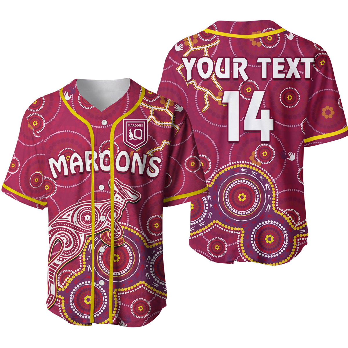 custom-text-and-number-maroons-rugby-baseball-jersey-kangaroo-indigenous-pattern-unique-version-ver02
