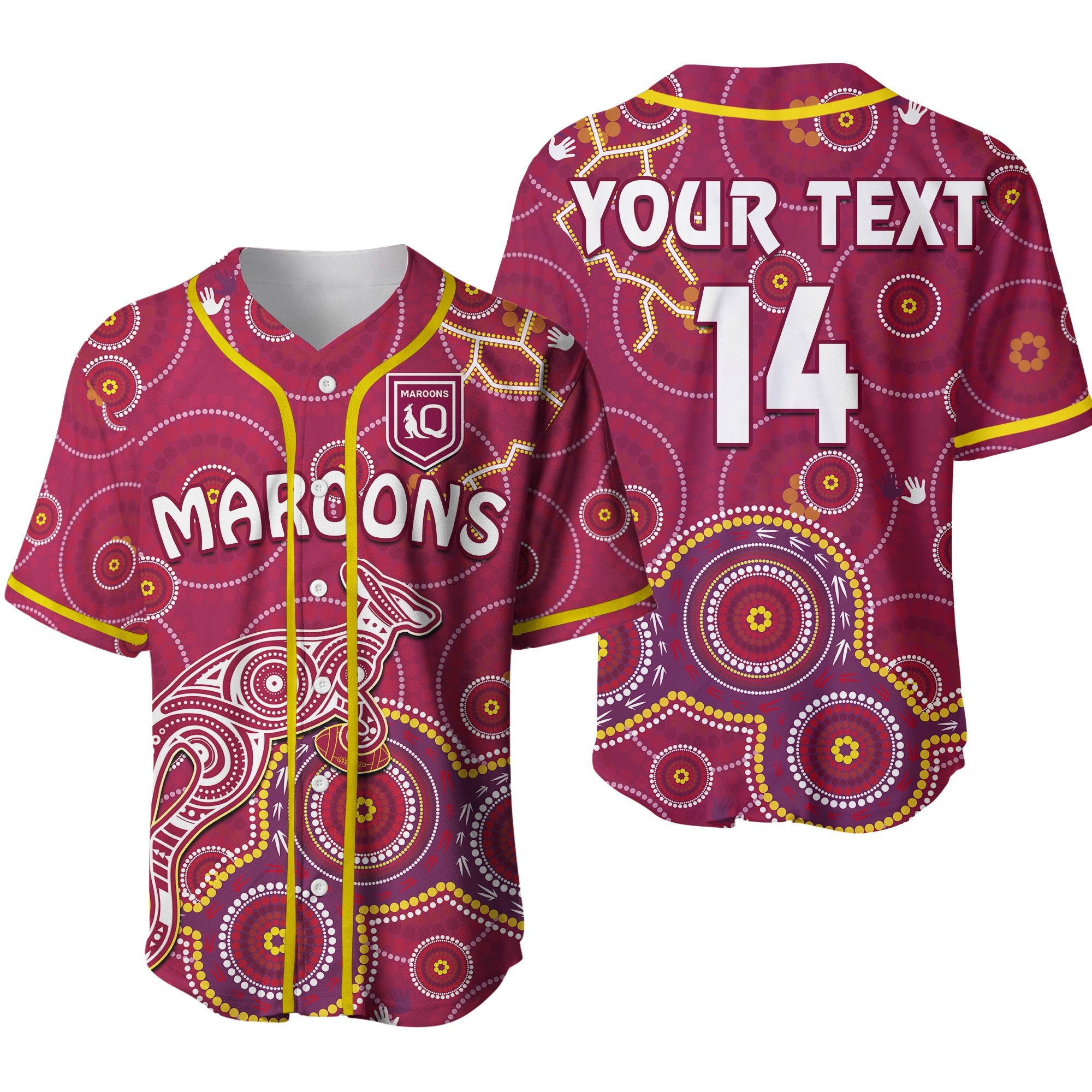 custom-text-and-number-maroons-rugby-baseball-jersey-kangaroo-indigenous-pattern-unique-version-ver02