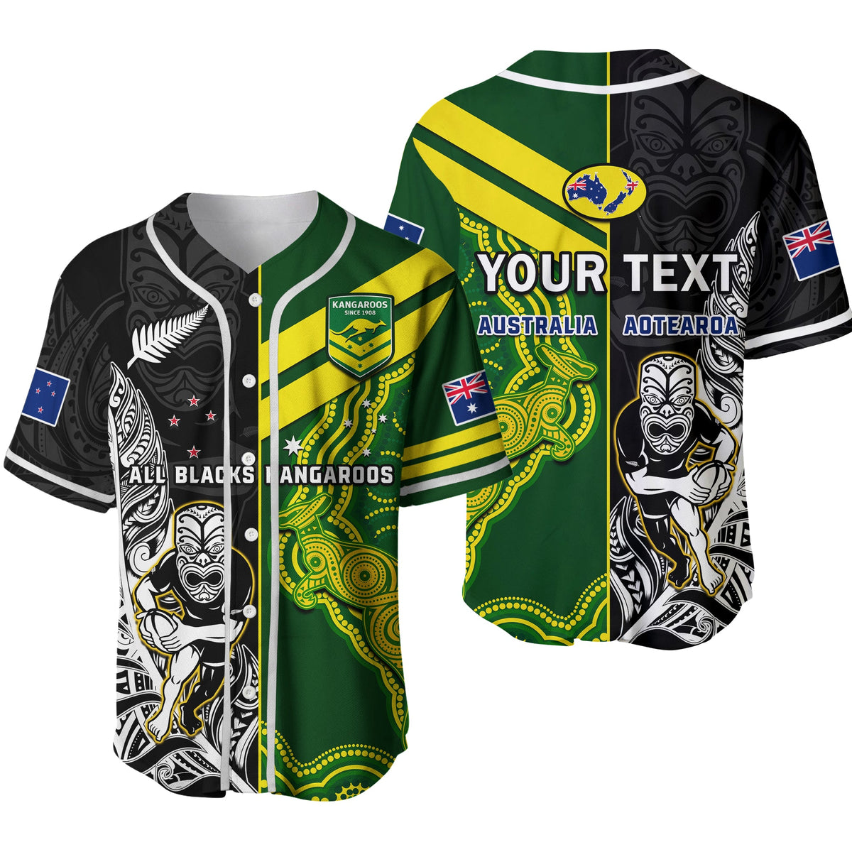 custom-personalised-australia-kangaroos-and-all-black-rugby-baseball-jersey-aboriginal-mix-nz-maori-fern-ver02