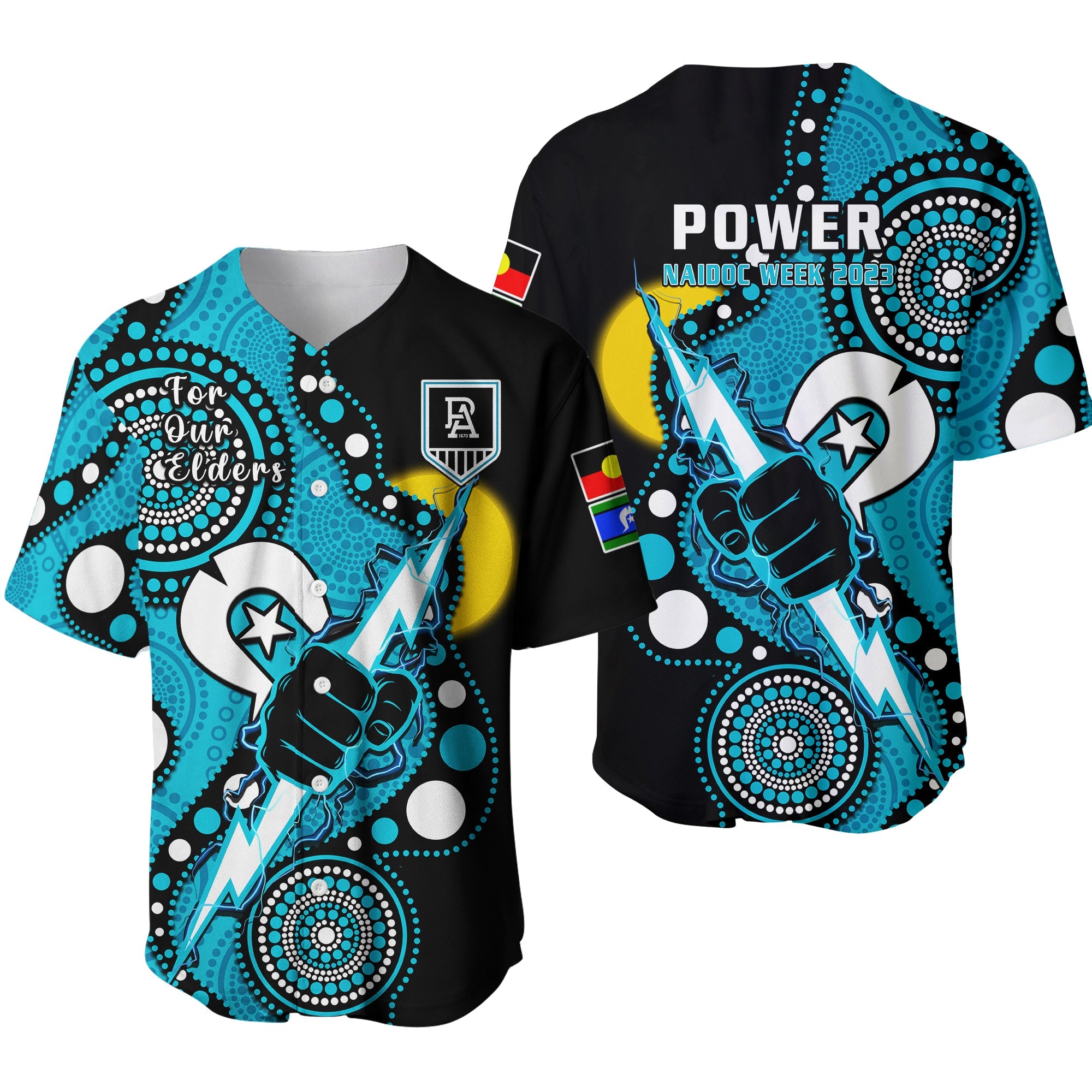 port-adelaide-football-naidoc-2023-baseball-jersey-for-our-elders-indigenous-art-ver01