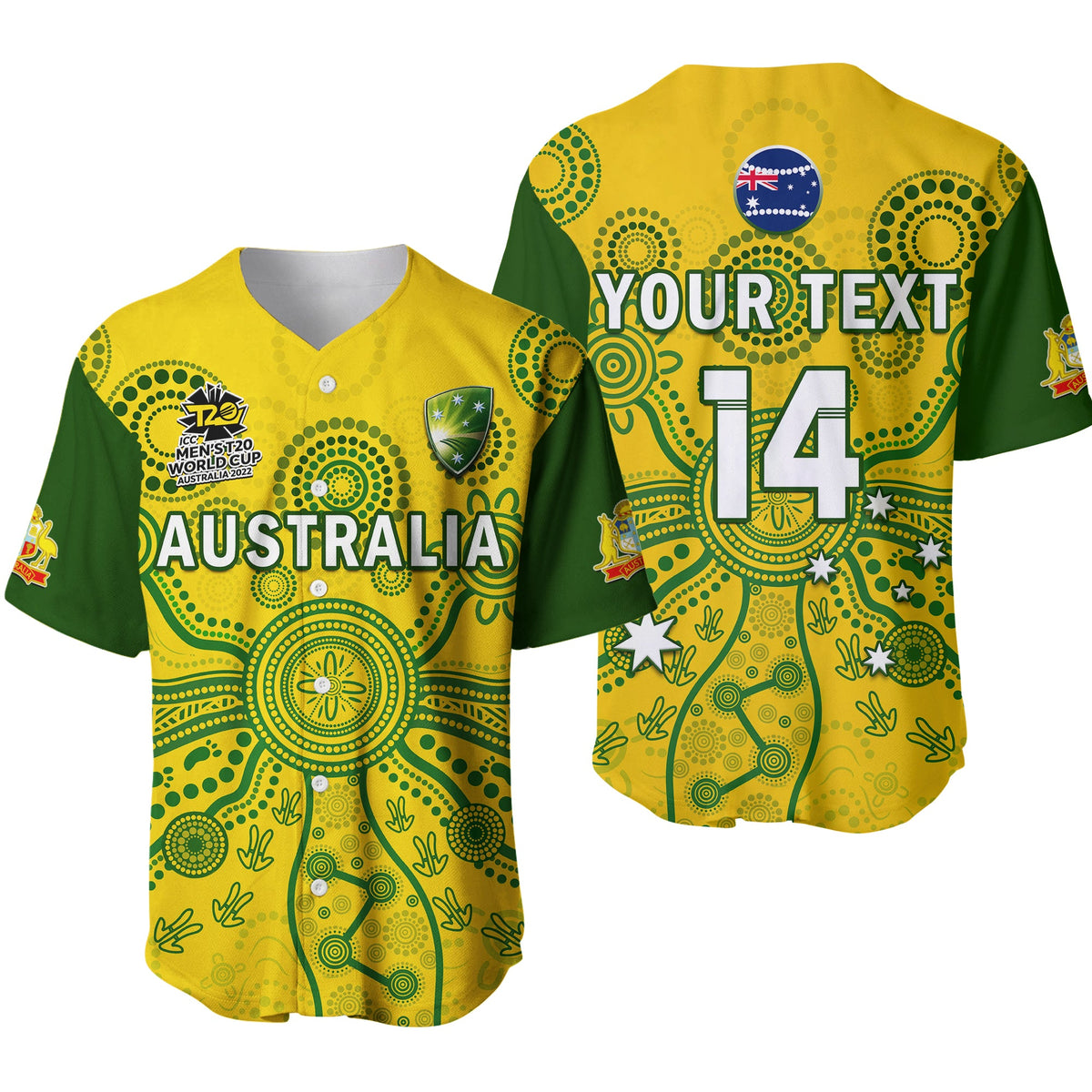 custom-text-and-number-australia-cricket-baseball-jersey-aussie-2022-mens-t20-world-cup