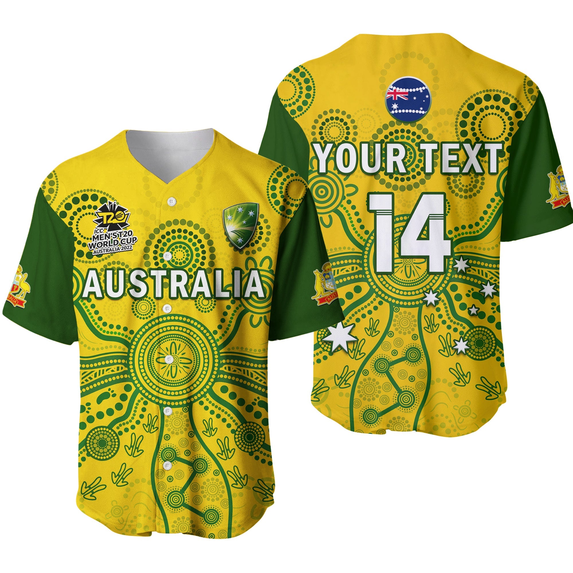 custom-text-and-number-australia-cricket-baseball-jersey-aussie-2022-mens-t20-world-cup