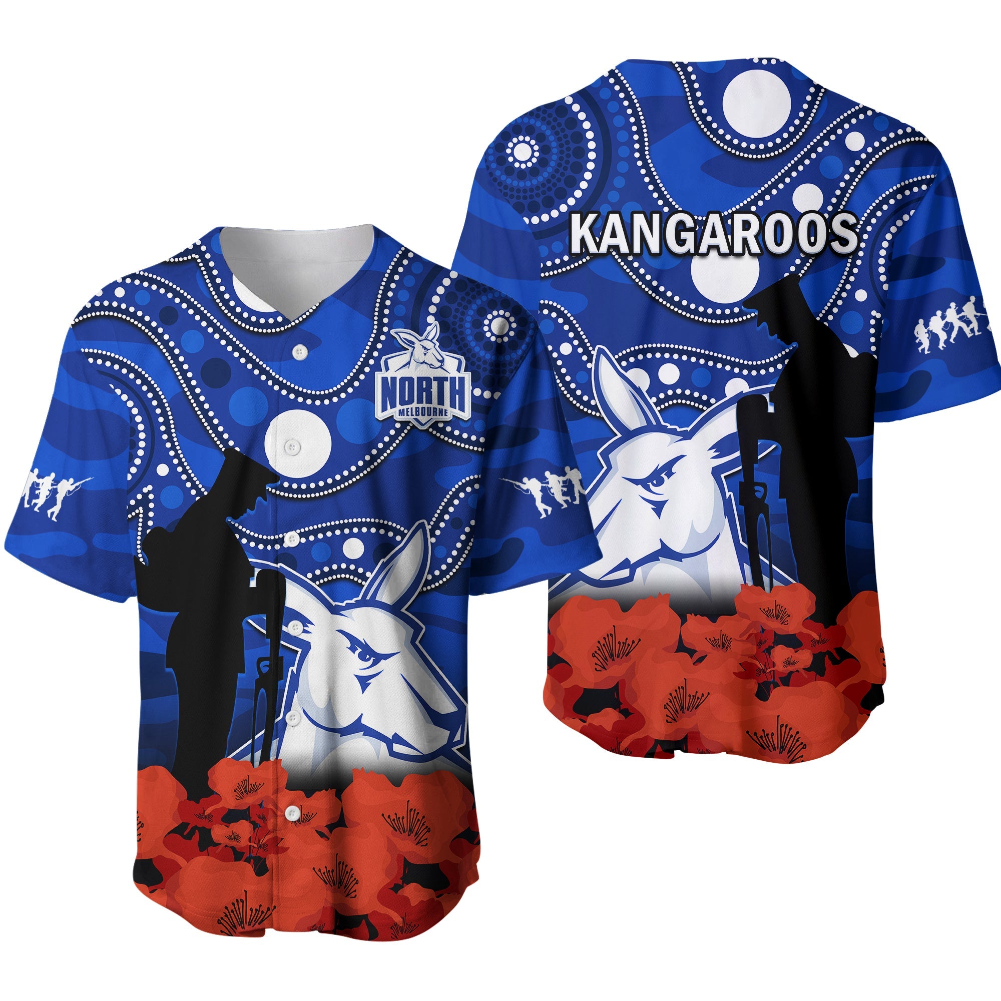 north-melbourne-football-anzac-2023-baseball-jersey-kangaroos-aboriginal-mix-poppy-camouflage-ver01