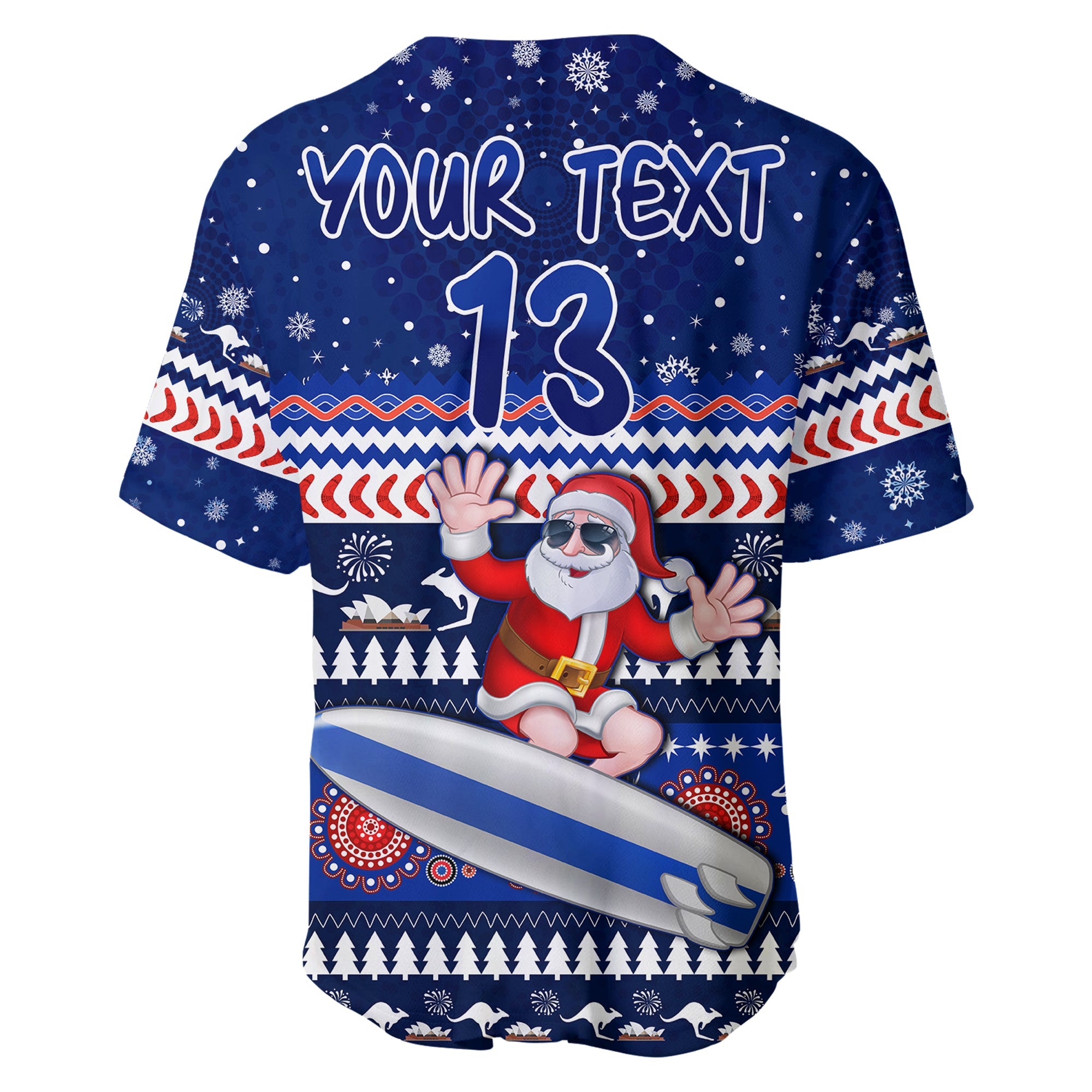 custom-text-and-number-australia-christmas-baseball-jersey-aussie-aboriginal-santa-claus-is-surfing-with-kangaroo