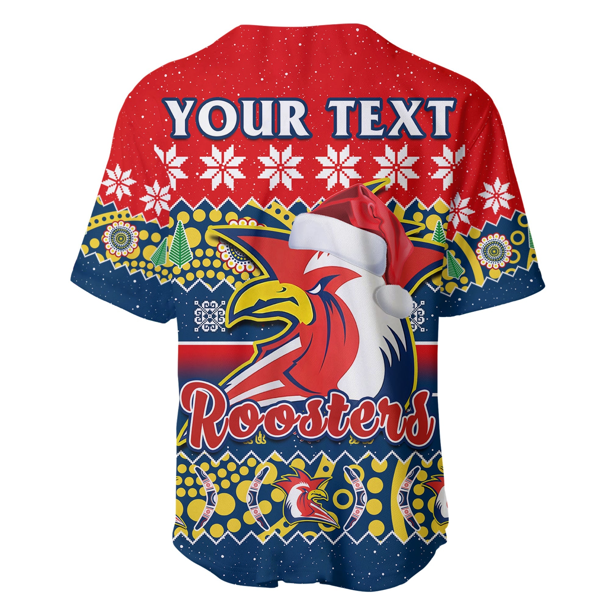 custom-personalised-sydney-roosters-christmas-baseball-jersey-easts-aboriginal-art-merry-xmas