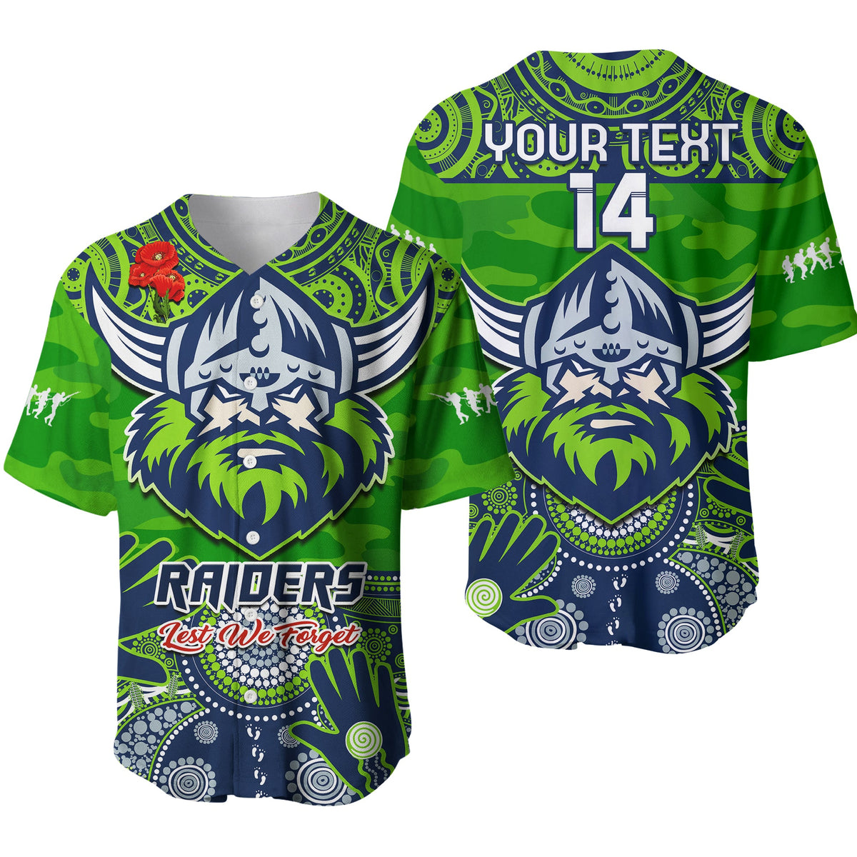 custom-text-and-number-raiders-rugby-anzac-2023-baseball-jersey-dots-poppy-mix-camouflage-lest-we-forget-ver01