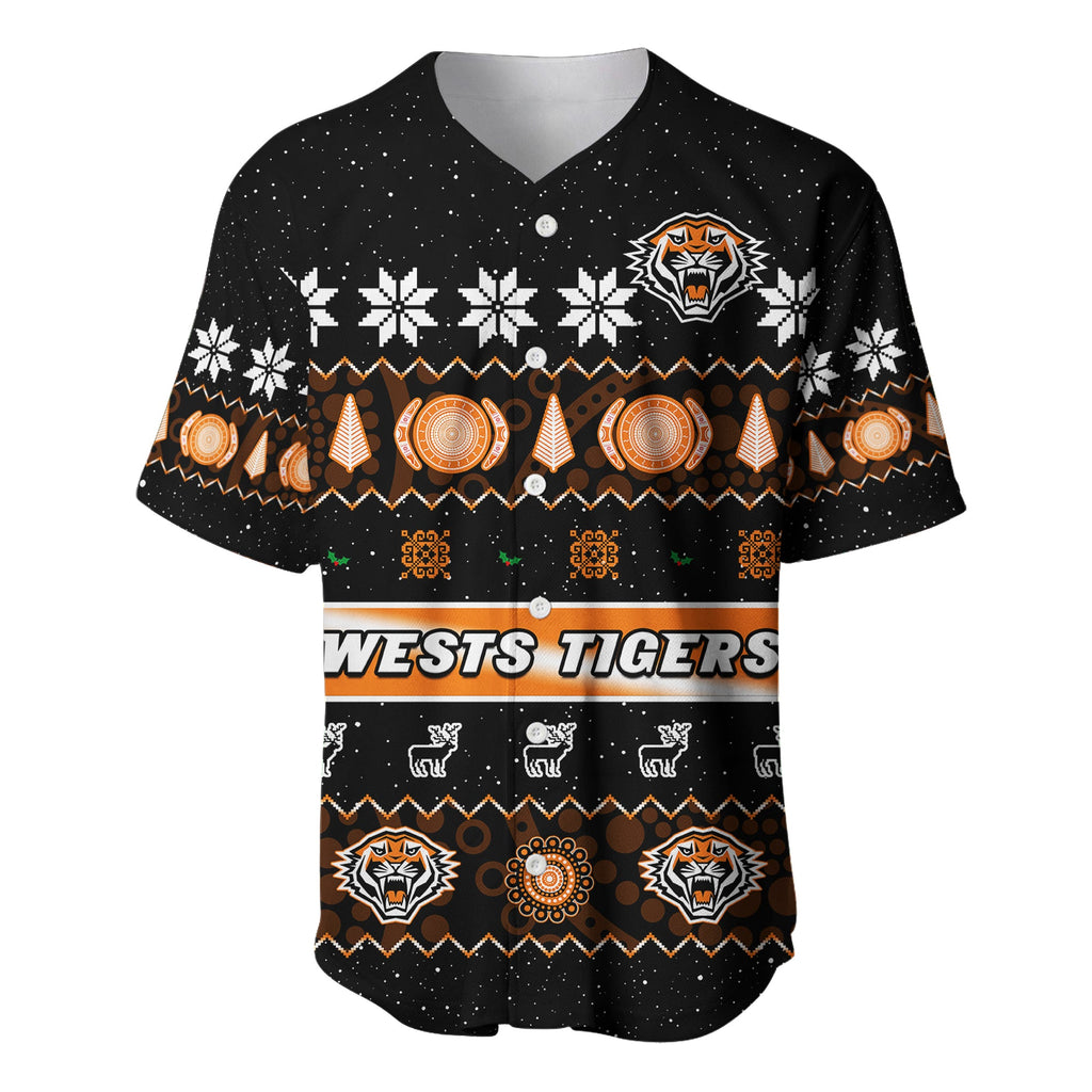custom-personalised-wests-tigers-christmas-baseball-jersey-aboriginal-art-merry-xmas