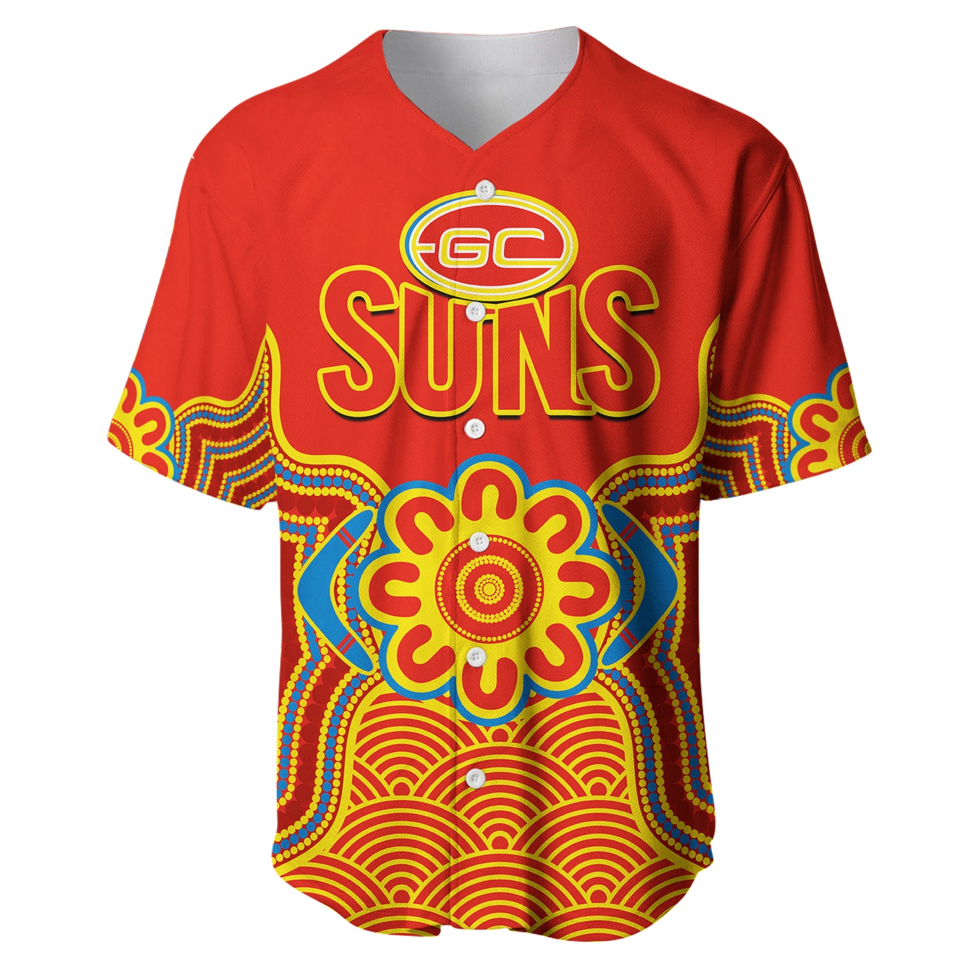custom-text-and-number-gold-coast-football-baseball-jersey-suns-indigenous-pattern