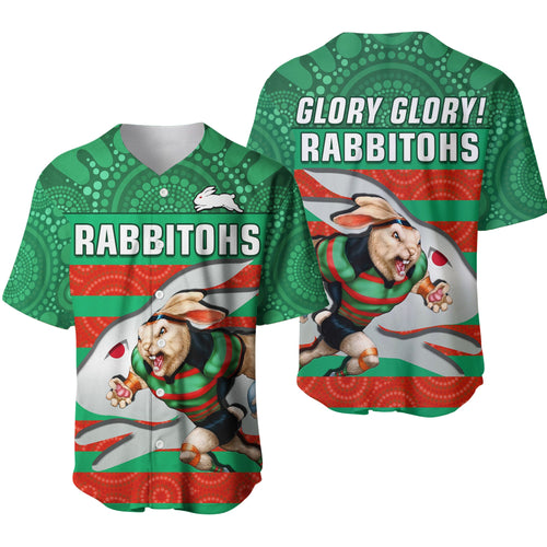 rabbitohs-rugby-baseball-jersey-aboriginal-dot-painting-glory-glory-sporty-style