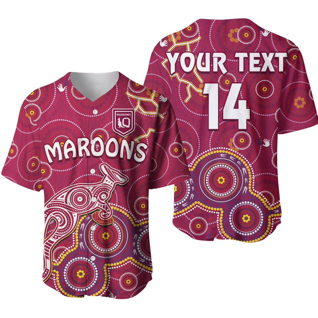 custom-text-and-number-maroons-rugby-baseball-jersey-kangaroo-indigenous-pattern-unique-version