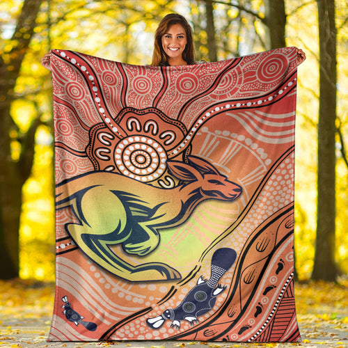 kangaroos-indigenous-premium-blanket-beautiful-life