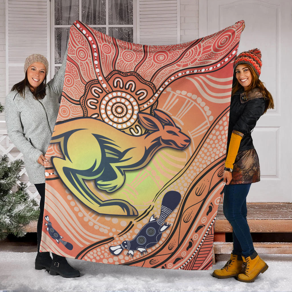 kangaroos-indigenous-premium-blanket-beautiful-life