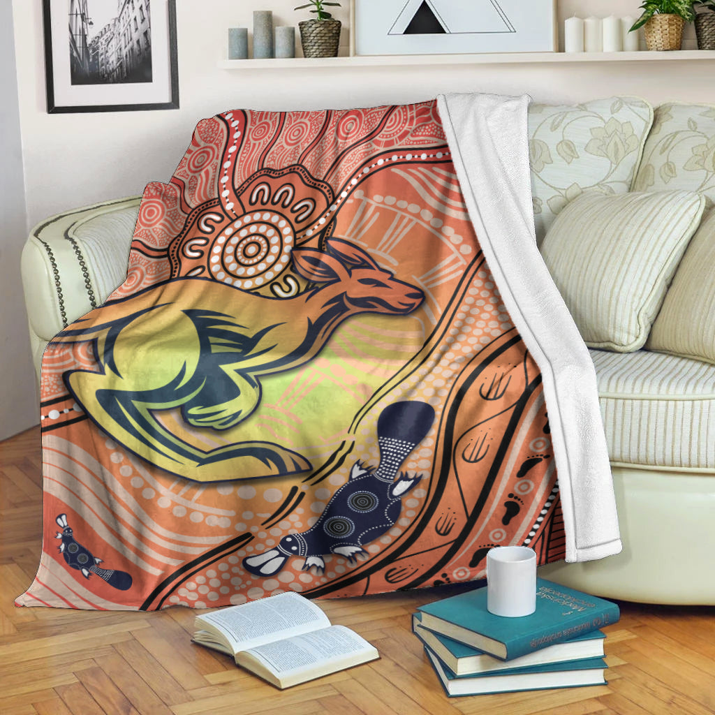 kangaroos-indigenous-premium-blanket-beautiful-life