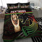 (Custom Personalised) Panthers Rugby Bedding Set The Riff 2022 Premiers Aboriginal Art LT14