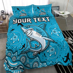 custom-personalised-sharks-rugby-bedding-set-go-sharkies-aboriginal-special-version