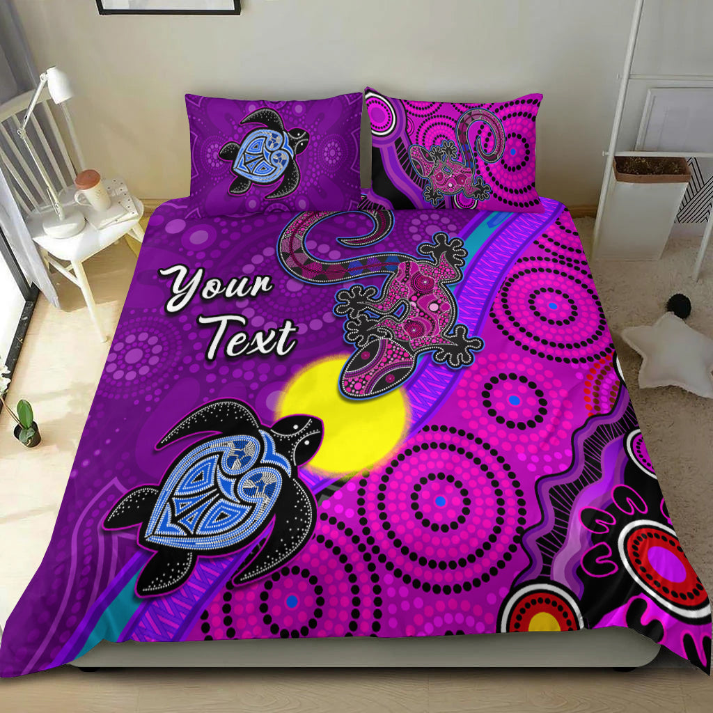 custom-personalised-australia-lizard-and-turtle-bedding-set-aboriginal-art-beautiful-life