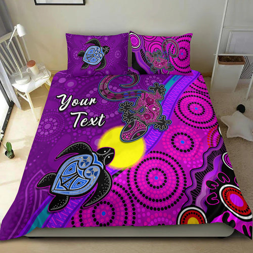 custom-personalised-australia-lizard-and-turtle-bedding-set-aboriginal-art-beautiful-life