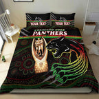 (Custom Personalised) Panthers Rugby Bedding Set The Riff 2022 Premiers Aboriginal Art LT14