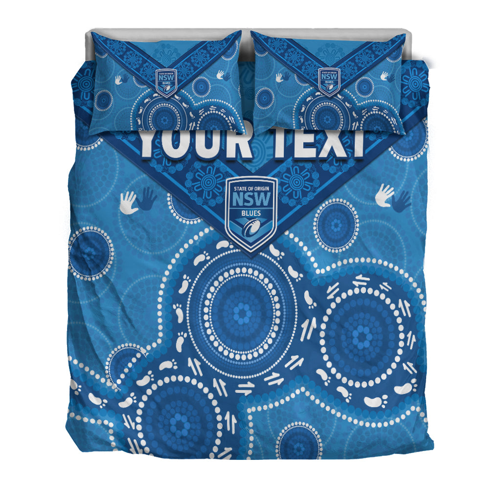 custom-personalised-nsw-blues-rugby-bedding-set-new-south-wales-aboriginal-dot-painting-unique-version