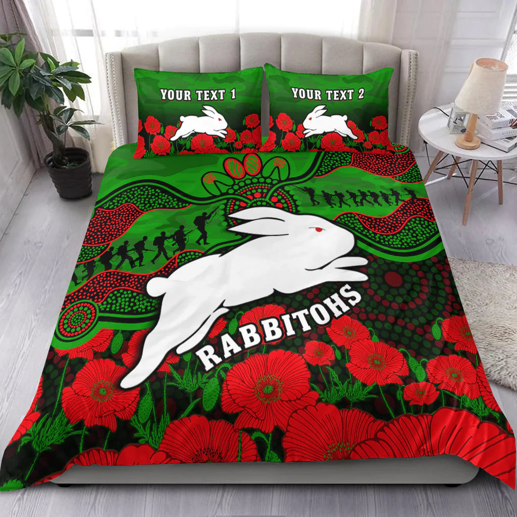 custom-personalised-rabbitohs-rugby-anzac-bedding-set-south-sydney-camouflage-poppy-aboriginal
