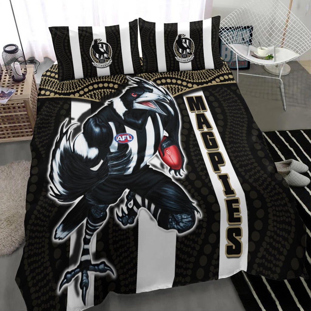 magpies-football-bedding-set-collingwood-1892-indigenous-sporty-style