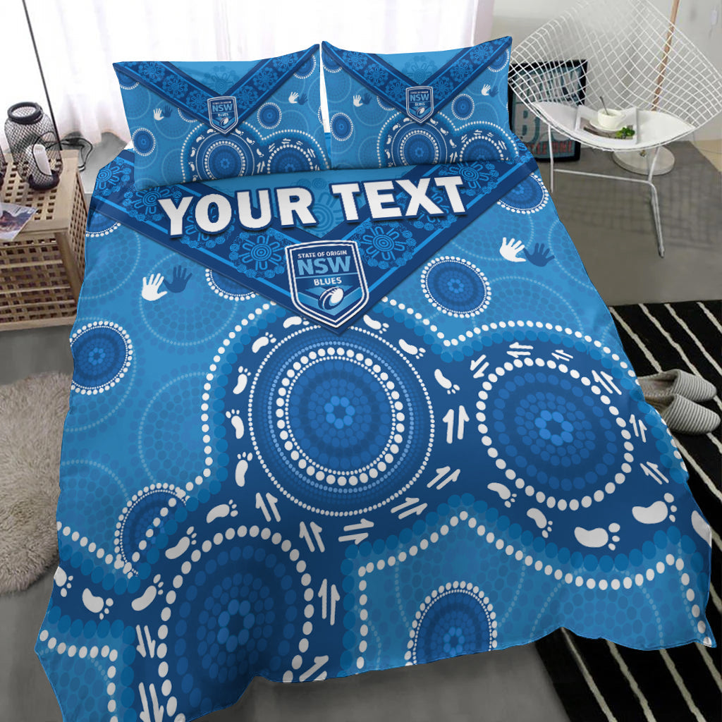 custom-personalised-nsw-blues-rugby-bedding-set-new-south-wales-aboriginal-dot-painting-unique-version