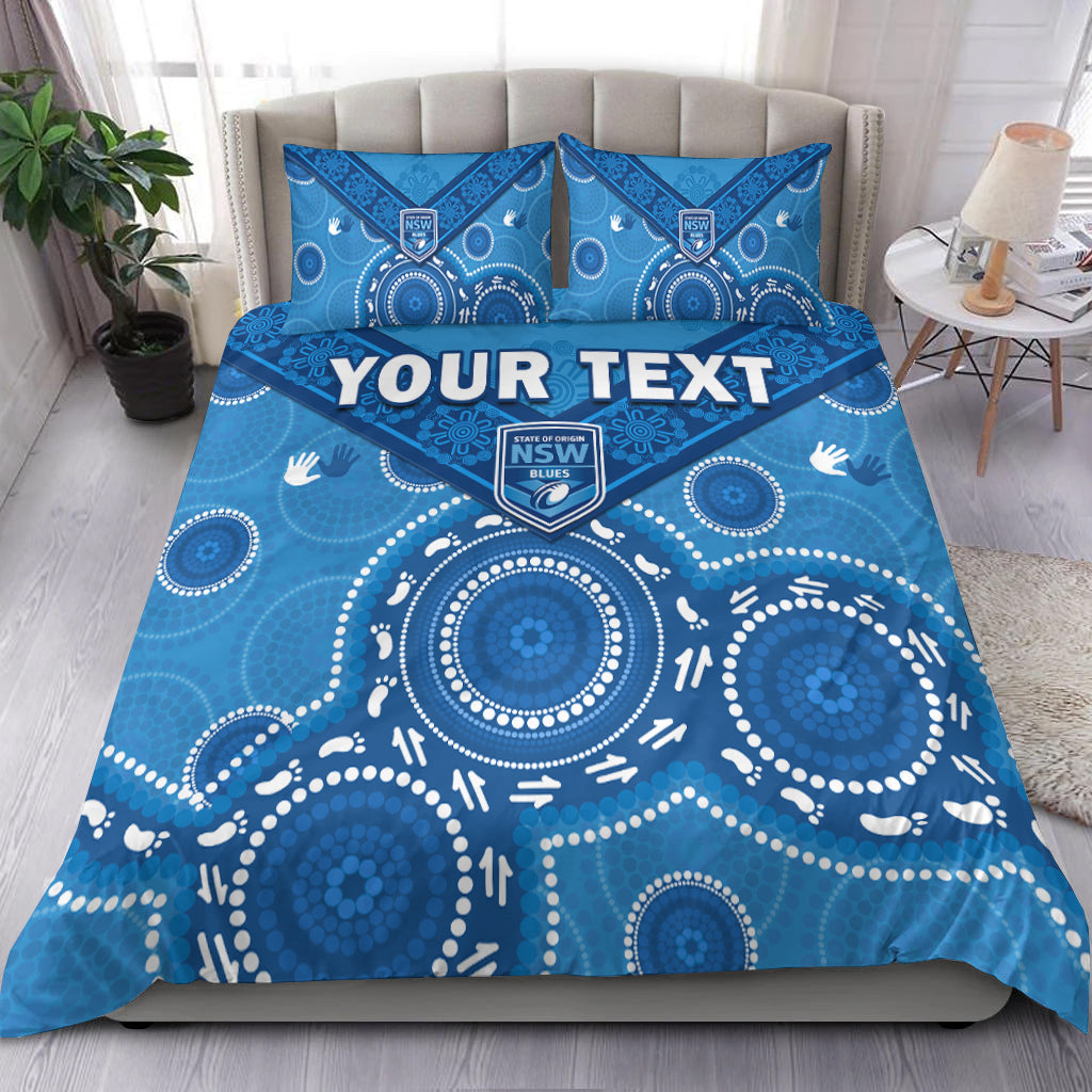 custom-personalised-nsw-blues-rugby-bedding-set-new-south-wales-aboriginal-dot-painting-unique-version