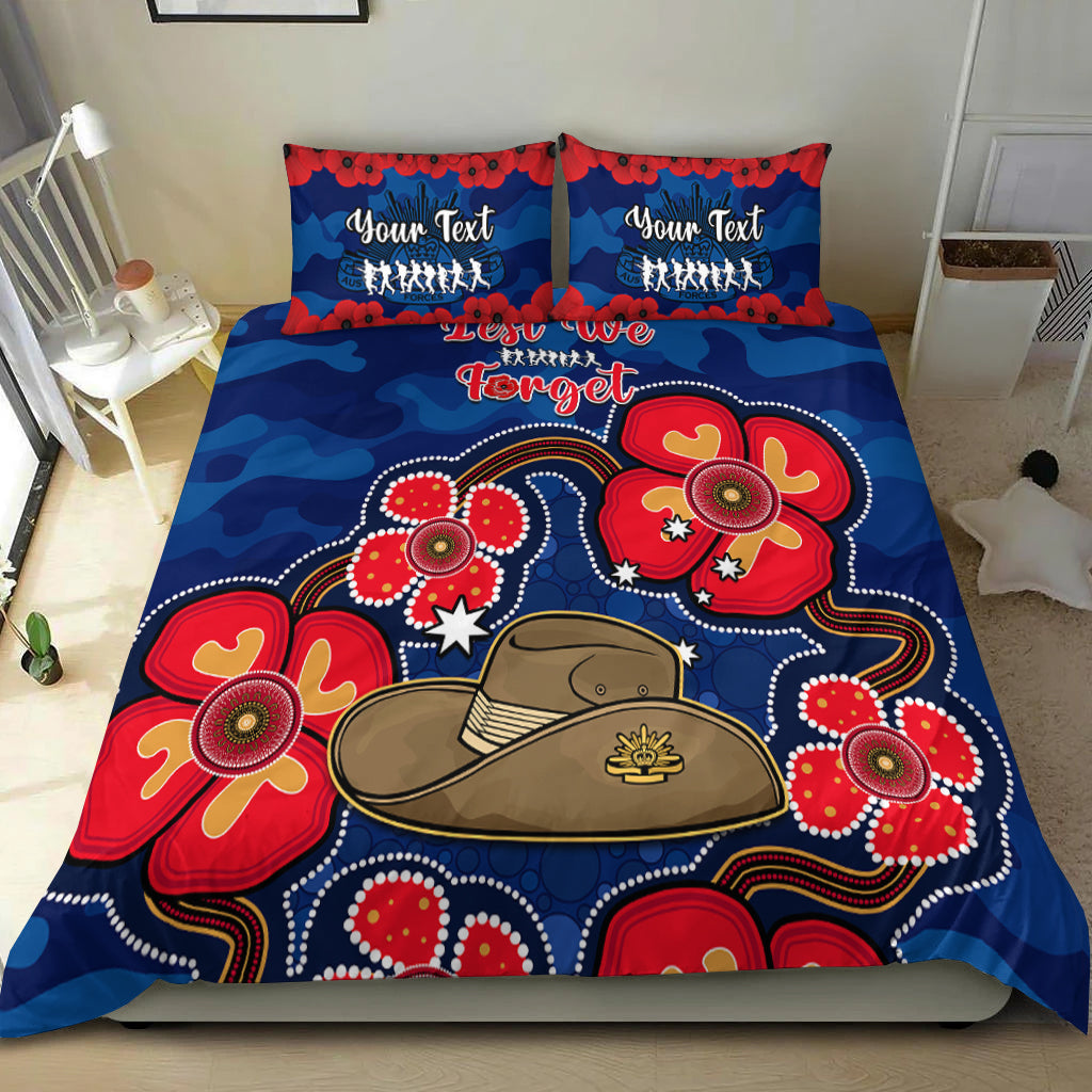 custom-personalised-australia-anzac-bedding-set-lest-we-forget-camouflage-mix-aboriginal-poppies-and-slouch-hat